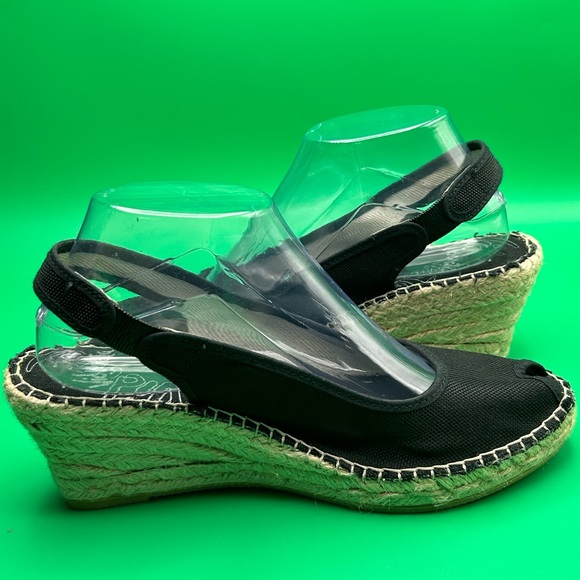 Women’s Vidorreta Black Espadrille Wedges Size 8 - Picture 6 of 10